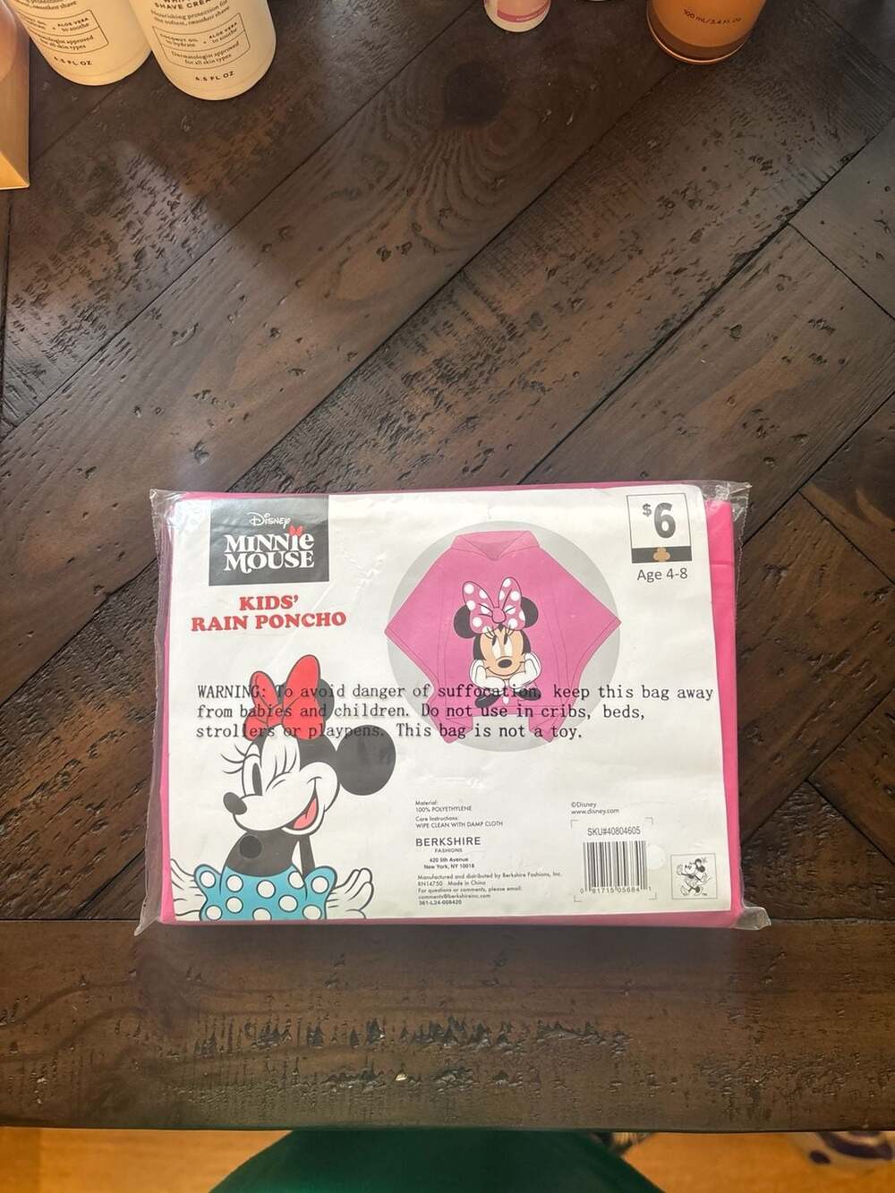 Disney Minnie Mouse Kids' Rain Poncho, Age 4-8